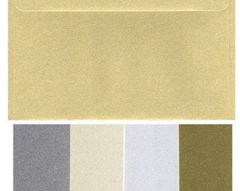 5x7 inch Metallic Envelopes  x 20 Pieces 130mm x 180mm  Fits 5x7 inch photo invitations 120gsm Gold White Silver Ivory Wedding Engagement