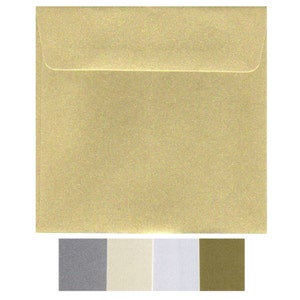 130mm vierkant Metallic enveloppen x 20 stuks 13 cm x 13 cm 5 x 5 inch gouden ivoor wit zilver bruiloften Engagements SEO opdrachten