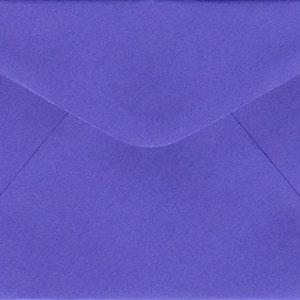 May include: A purple envelope with a standard flap.