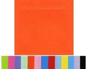 160mm Square  Envelopes  20 Pieces Smooth Flat Colours 16cm x 16cm  Coloured  100gsm stock