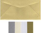 DL Metallic Envelopes x 20 Pieces 220mm x 110mm  8.5 x 4.2 inches Gold Silver White Ivory Wedding Invitations 120gsm