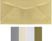 DL Metallic Envelopes x 20 Pieces 220mm x 110mm  8.5 x 4.2 inches Gold Silver White Ivory Wedding Invitations 120gsm