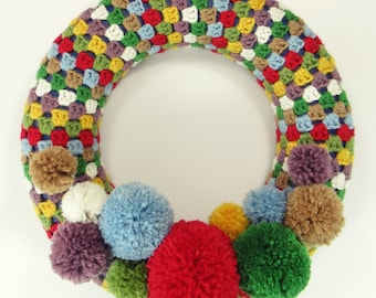 Granny Christmas Wreath Crochet Pattern Instant Download PDF