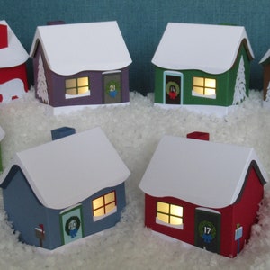 Papercut Christmas House Boxes Tutorial and Templates Instant Download PDF and SVG image 6