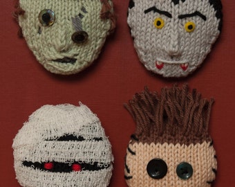 Halloween Heads 1 Knitting Pattern Instant Download PDF