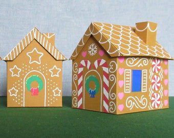 Gingerbread House Boxes Tutorial and Templates Instant Download PDF