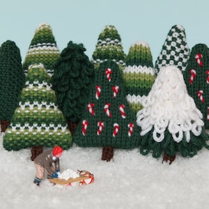 Christmas Trees 4 Knitting Pattern Instant Download PDF