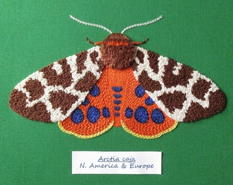 Garden Tiger Moth Embroidery Pattern PDF