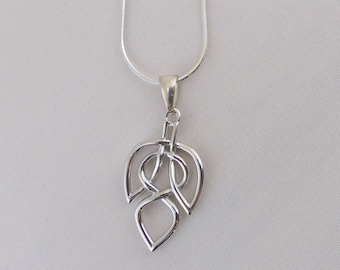 Celtic Knot Leaf Necklace