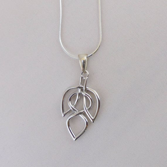 Celtic Knot Leaf Necklace - Etsy Celtic Knot Leaf Necklace - Etsy