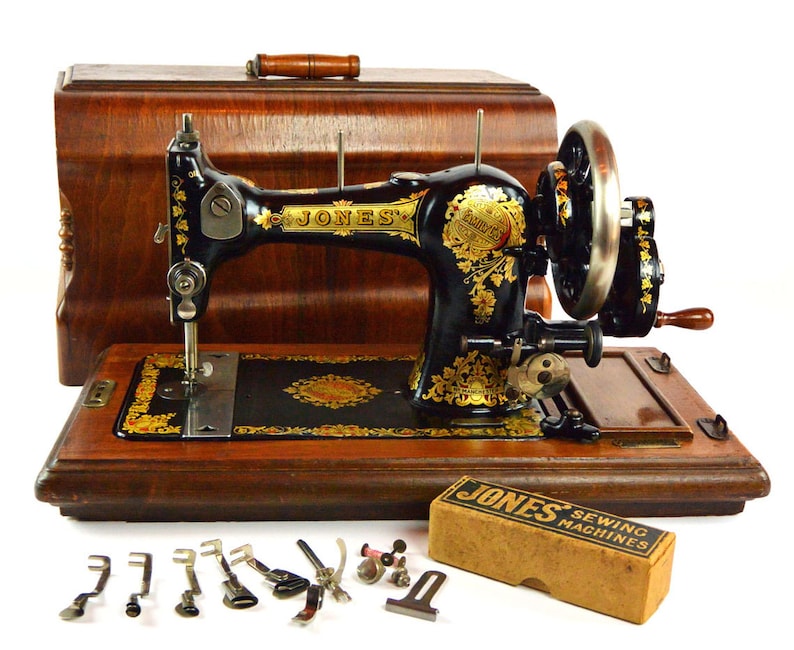 Antique Jones Family C.S. Sewing Machine / Jones Hand Crank Etsy