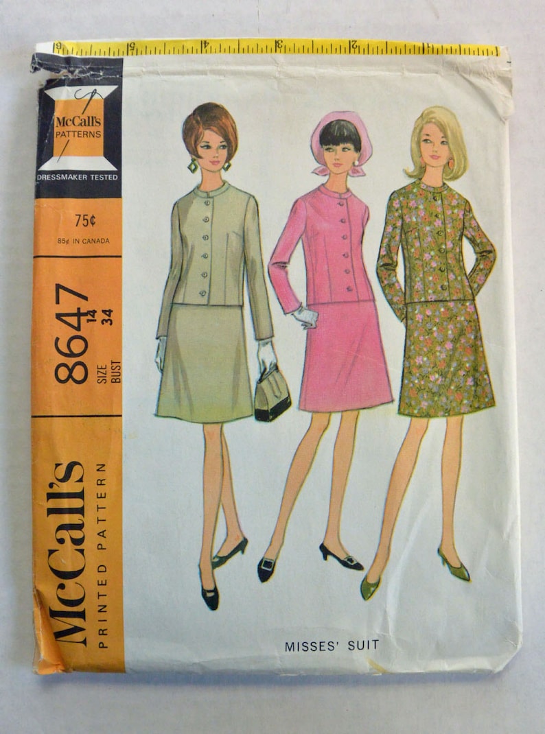 60er Jahre Womens Rock passen Muster Jackie O Suit Muster ...