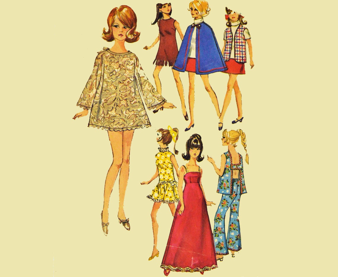 Vintage 60er Jahre Barbie Kleidung Muster Einfachheit 8466 | Etsy