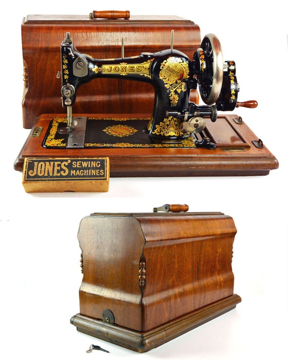 Antique Jones Family C.S. Sewing Machine / Jones Hand Crank Etsy