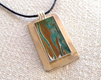 One-of-a-kind, handmade, necklace, pendant, ocean, seaweed, underwater
