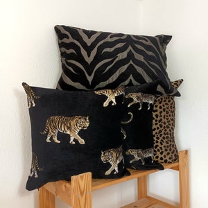 6 Sizes Available, Luxury, Chenille, Handmade, Double Sided Cushion Covers, Jungle Cushions, Leopard, Tiger Cushions, Animal Print Cushions