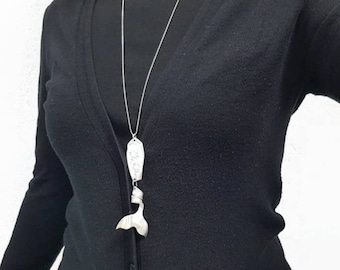 Necklace Spoon fish mermaid silverplate silverware