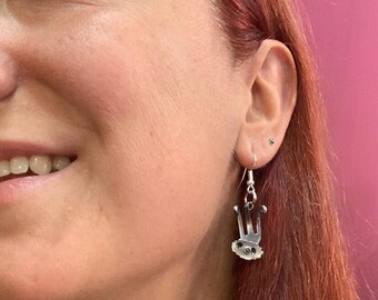 Earrings Sloth Fork jewels cutlery flatware silverware