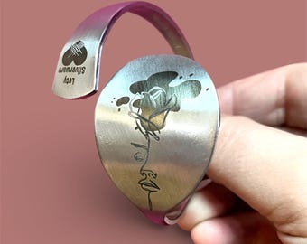 Woman's Face Bracelet with Rose