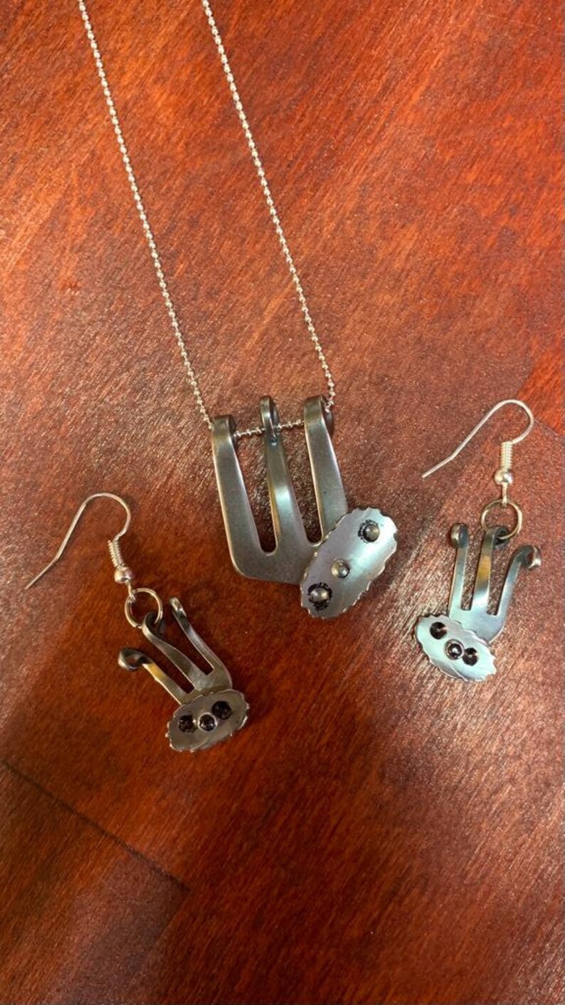 Earrings Fork Octopus jewels cutlery flatware silverware image 2