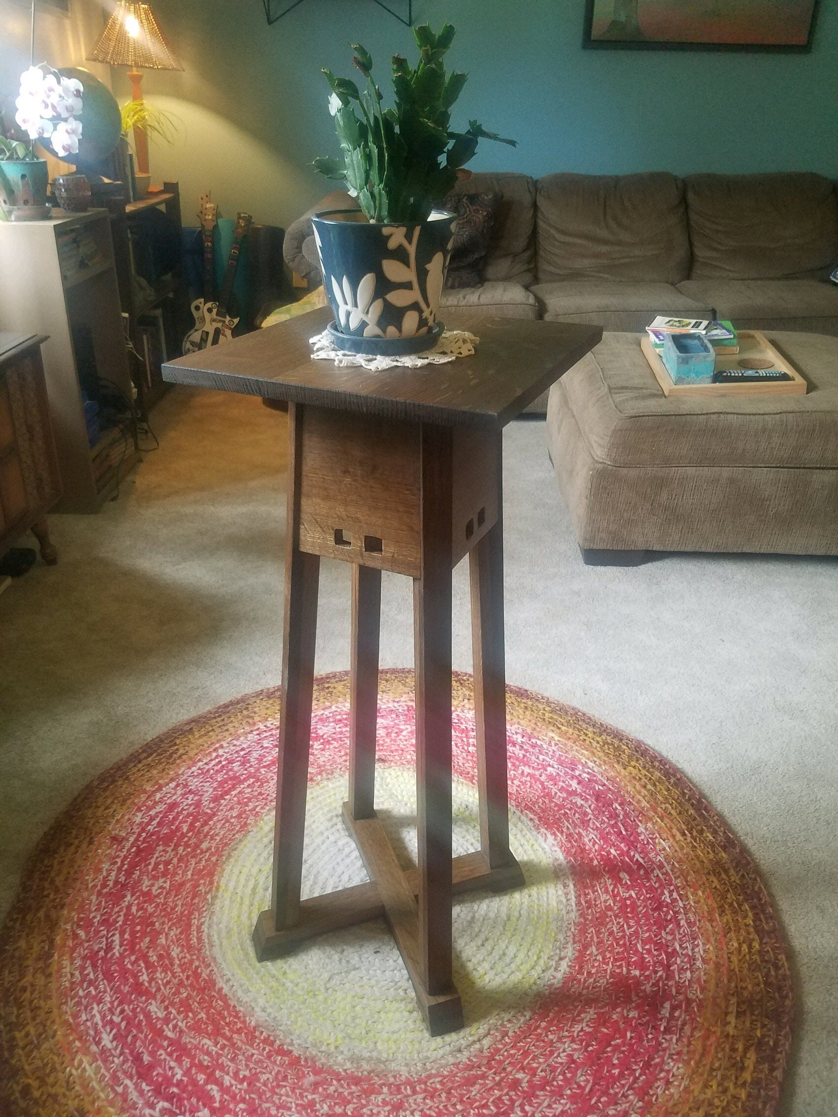 Mission Spindle Side Table / Plant Stand — Crafters and Weavers