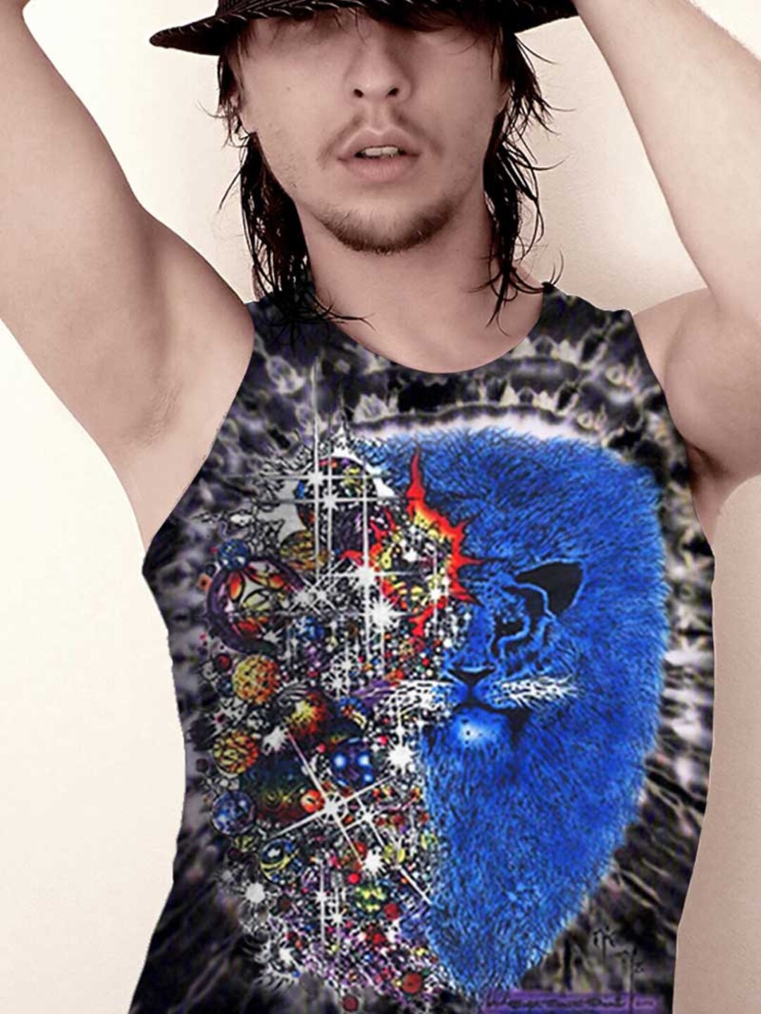 Lion From Zion Tie Dye Tank Top Inspired by Carlos Santana 100