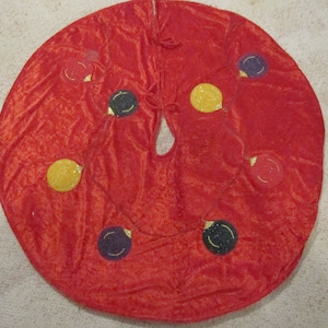 Tree Skirt Vintage Christmas Red Velvet 40&quot; Diameter Ornament Decor