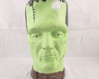 Frankenstein Chalkware Bank Coin Rare Collectible Hand Painted Plaster