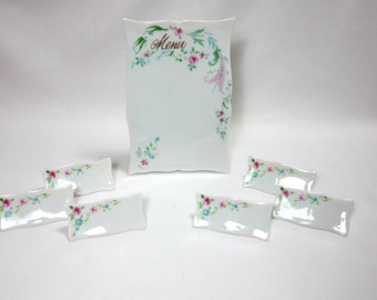 Name Card Markers Wedding Porcelain Herb Garden Markers Lillian Vernon 1981