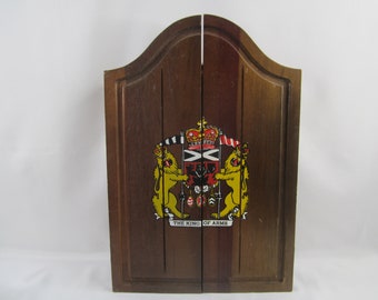 Darts Board With Encased Cabinet The King of Arms Small Apartment Size