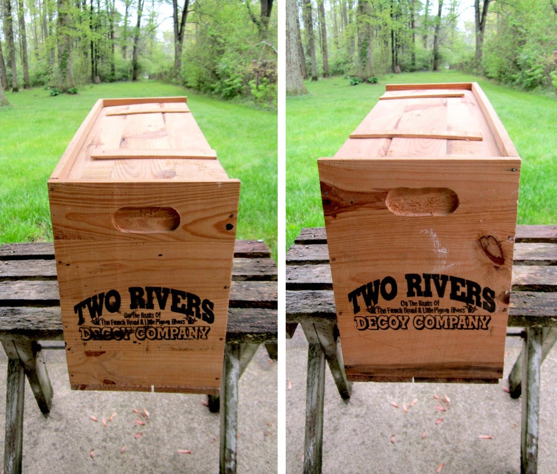 Two Rivers Decoy Company Duck Box Vintage Advertising Storage Etsy