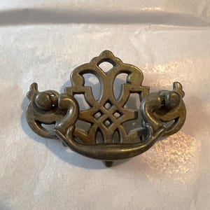 Cabinet Drawer Pulls Brass Vintage Hardware Armoire Dresser Restore Refinish