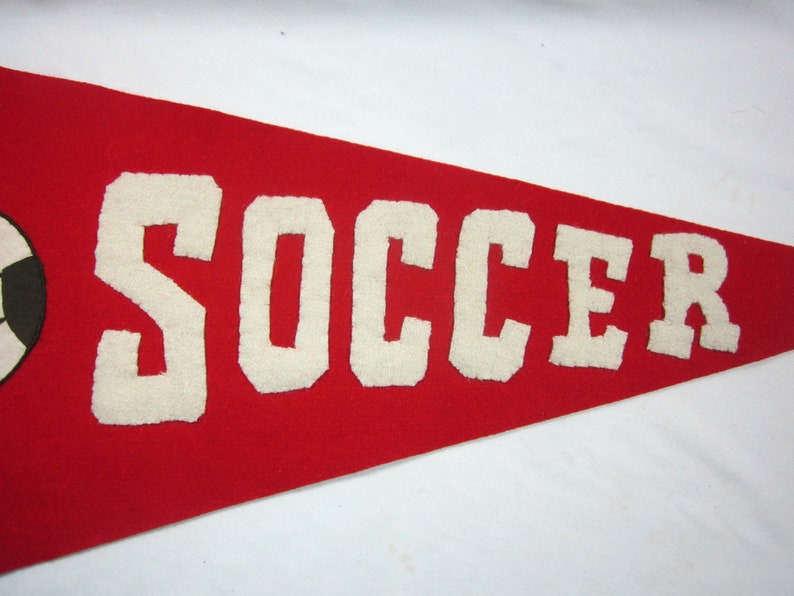 Soccer Pennant Vintage Sports Banner Mancave Game Room Kids Etsy