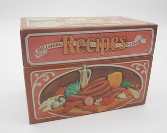 Hillshire Farms Recipes Card Box Kitchen Tins Vintage Metal Advertising