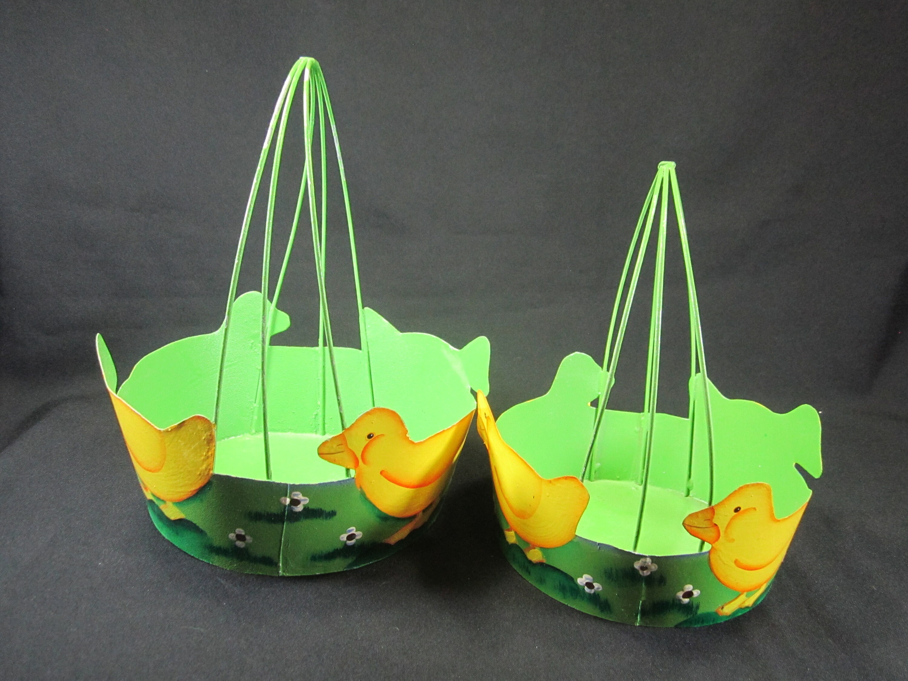 Easter Basket Metal Wired Chicken Chicks Egg Candy Dish Etsy