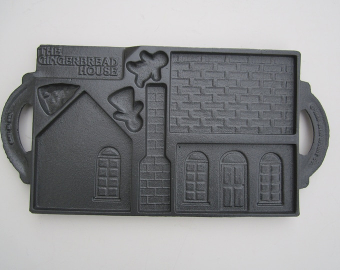 Vintage Cast Iron Gingerbread House Mold John Wright Co. Gingerbread House Mold With Recipes Etsy