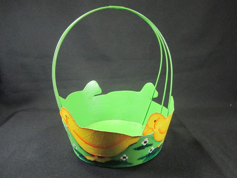 Easter Basket Metal Wired Chicken Chicks Egg Candy Dish Etsy