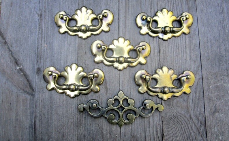 Metal Drawer Pulls Ornate Handles Diy Dresser Restoration Etsy