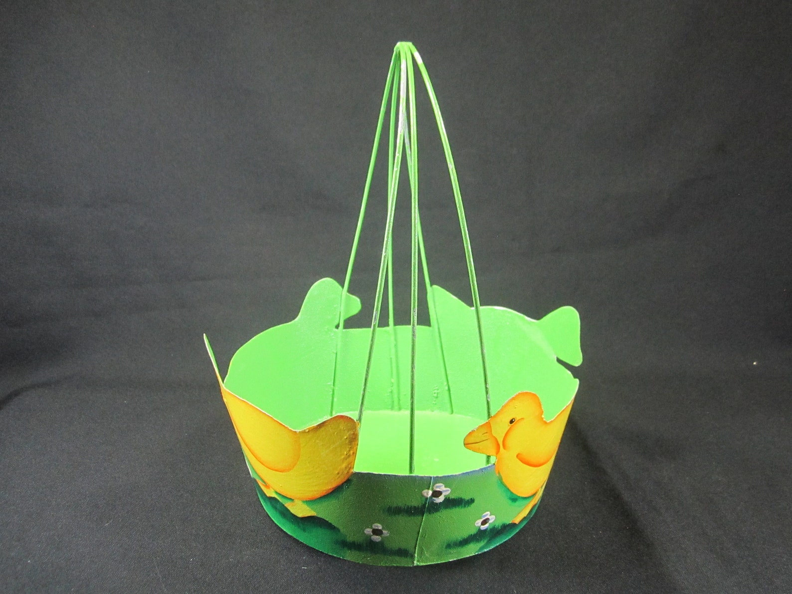 Easter Basket Metal Wired Chicken Chicks Egg Candy Dish Etsy