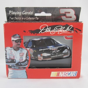 Nascar Dale Earnhardt Collector Tin and Playing Cards Vintage