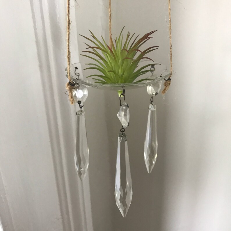 Repurposed Chandelier Crystal Airplant Holder Suncatcher Image 0