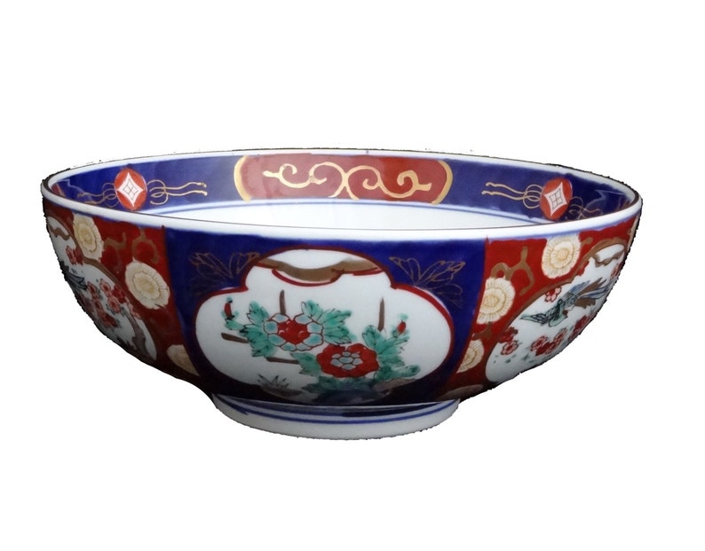Gold Stamped Imari Hand Painted Bowl Etsy