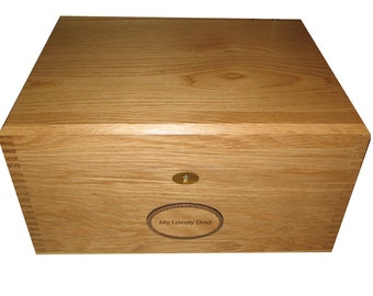 Solid Oak Memory Box - Optional Personalisation with Mortice Lock