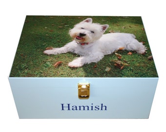 Personalised Pet Photo Wooden Keepsake Memory Box