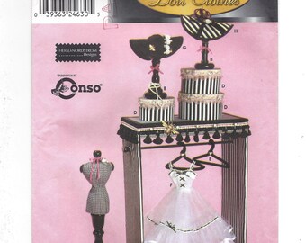 UNCUT Simplicity 9593 Couturier Display Accessories for 15.5" Fashion Doll, FF Pattern 2001