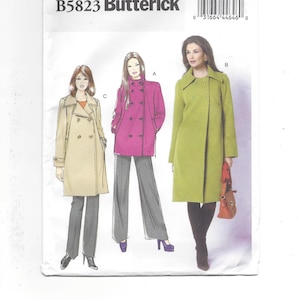 UNCUT Butterick 5823 Jacket and Coat Loose Fitting Lined Double Breasted, Multi Sizes 16 - 24 Bust 38 - 46 FF Sewing Pattern 2012