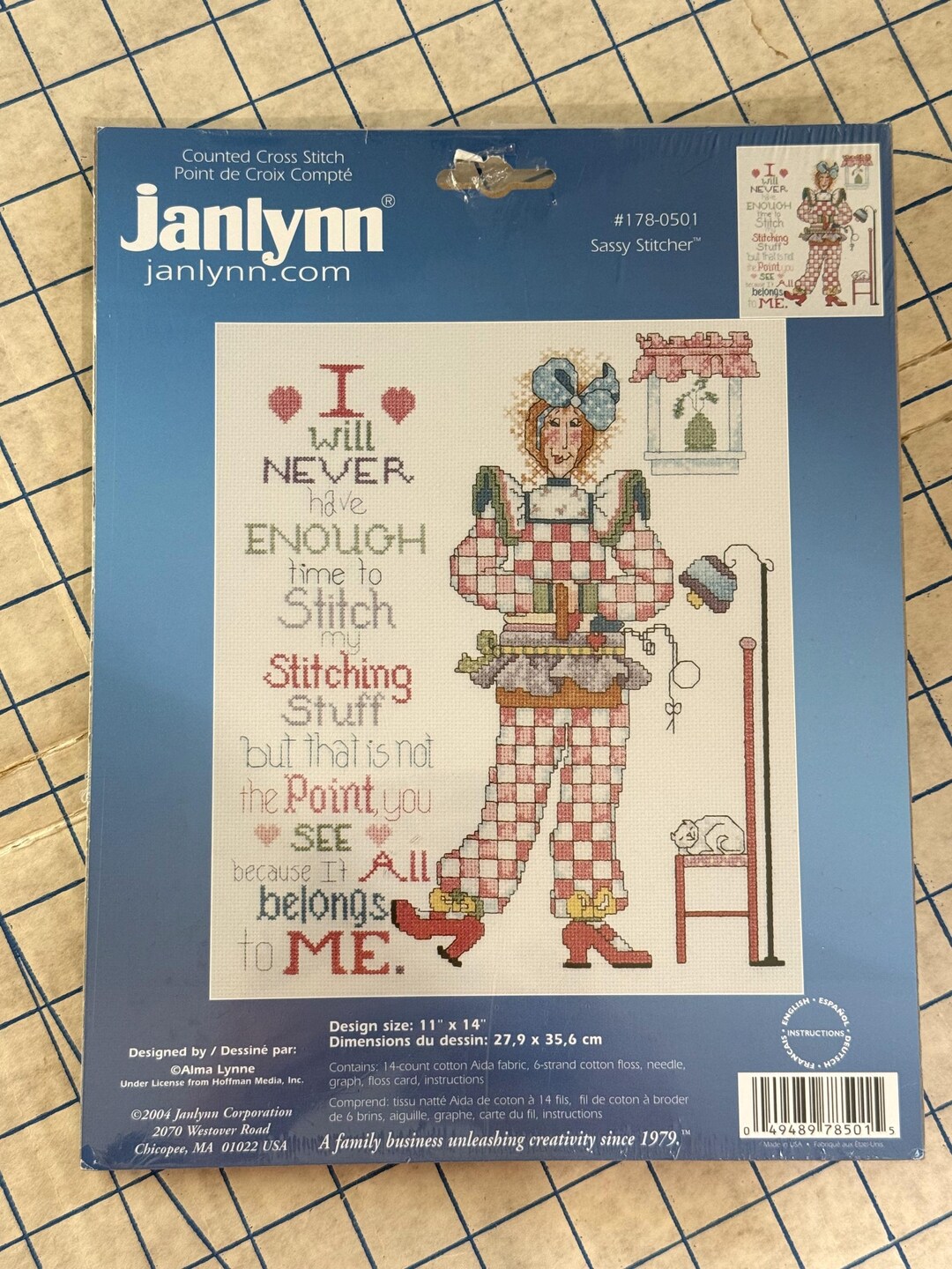 Janlynn Sassy Stitcher Counted Cross Stitch Kit 178-0501, 11" X 14 ...