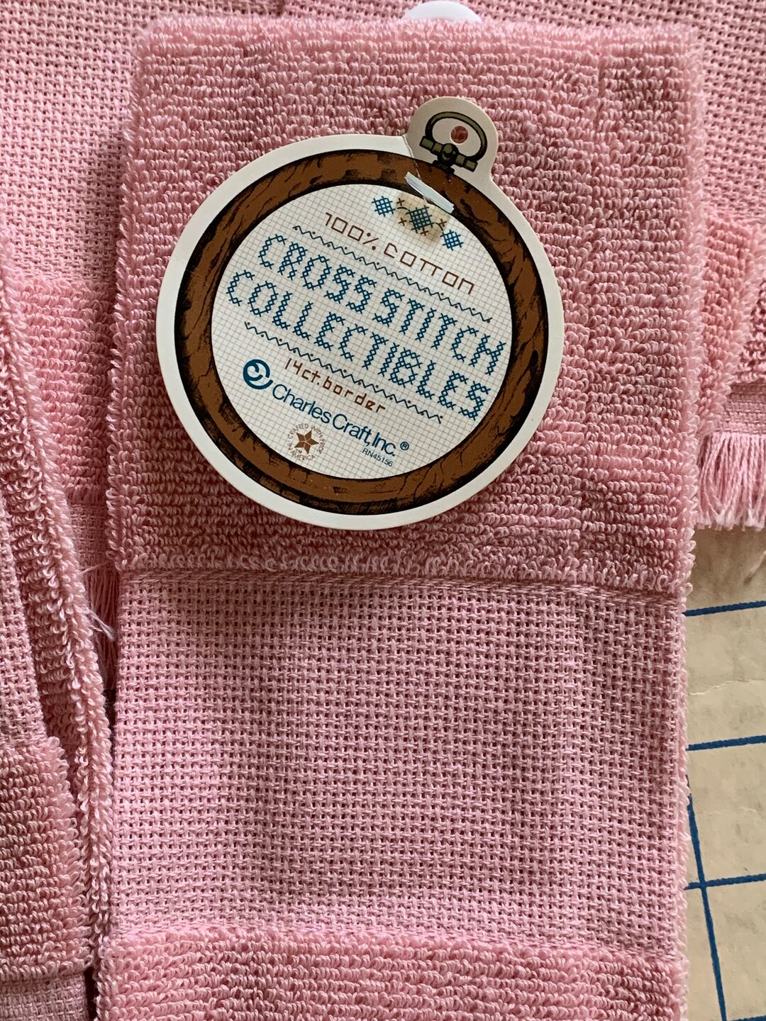 Fingertip Towel to Cross Stitch by Charles Craft, Pink With a 14ct