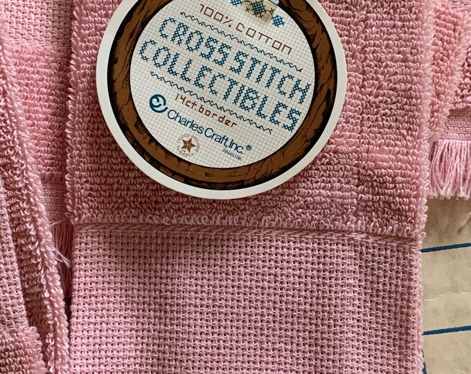 Fingertip Towel to Cross Stitch by Charles Craft, Pink With a 14ct