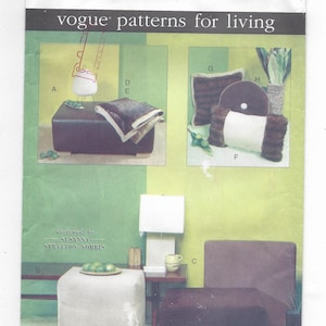 UNCUT Vogue 7374 Home Accessories Ottoman Cube Floor Cushions Pillows Throws, FF Pattern for Living 2000 Susanna Stratton-Norris Design